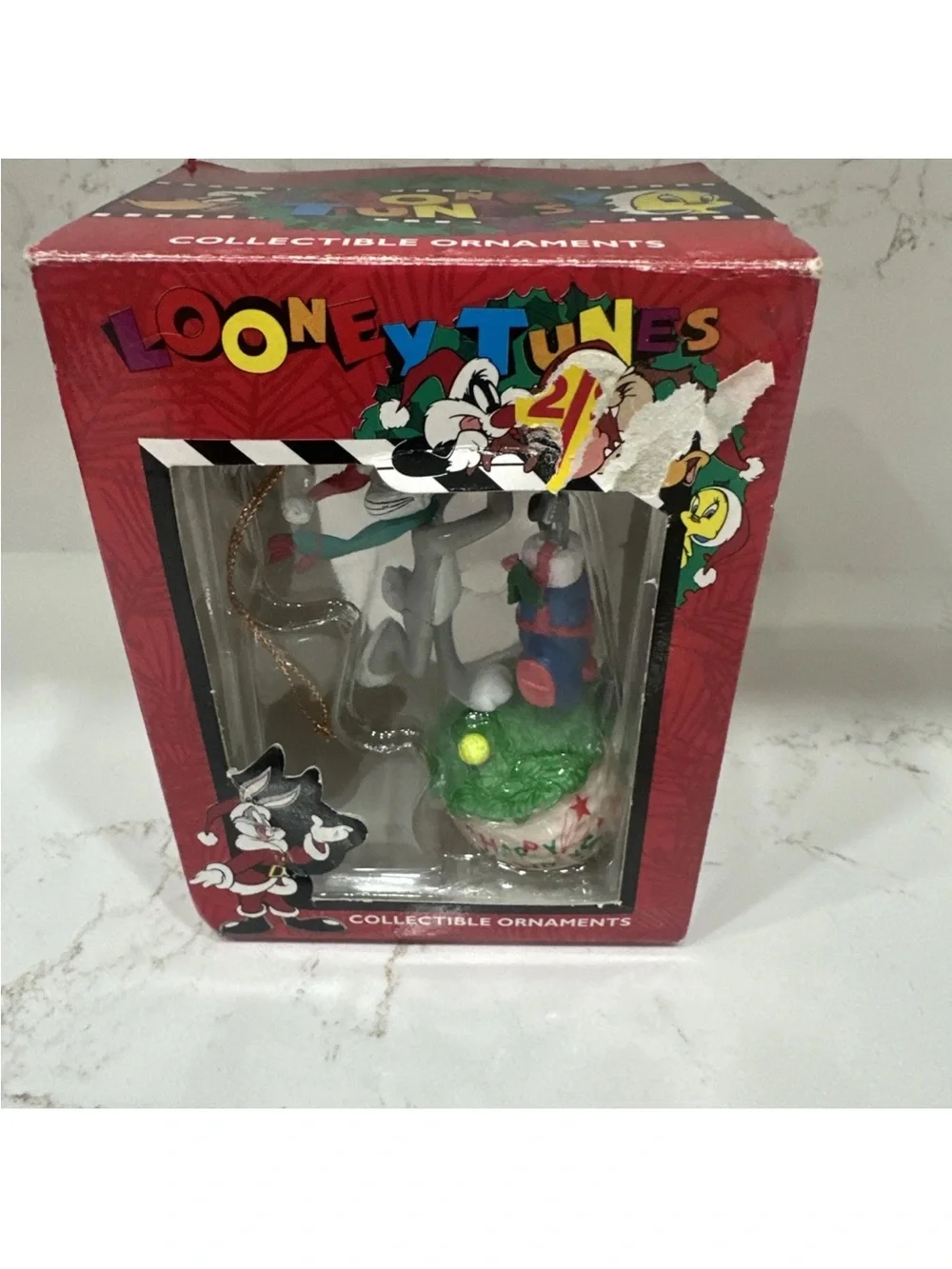 Bugs Bunny Golf Looney Tunes Matrix Collectible Christmas Ornament Happy Holiday
